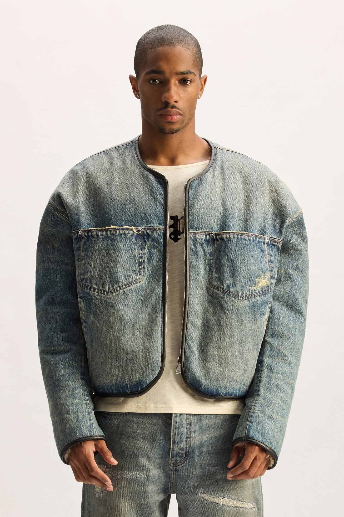 Reversible Fur Denim Jacket