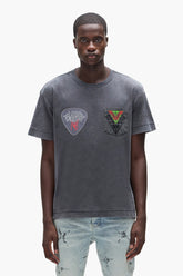 Twin Picks Tee in Slub Jersey Fit with Acid Wash and Textured Jersey finish