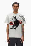 Rabbit Hole Tee in Slub Jersey Fit with Dirty Wash and Digital Print