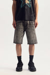 P059 Mono Embroidery Shorts with Lurex Thread, Mid Rise, Relaxed Fit, available in various sizes.