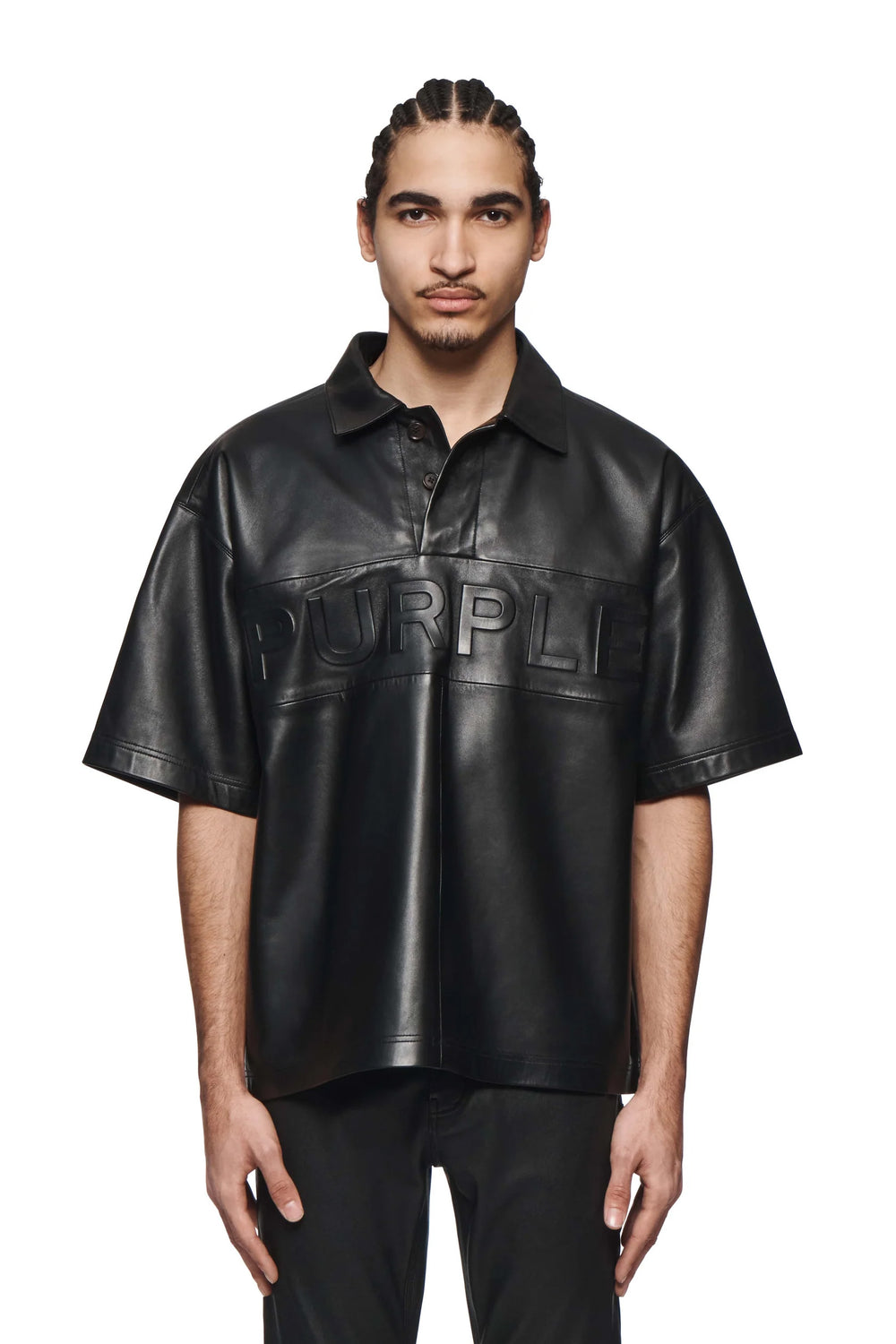 Leather Short Sleeve Polo