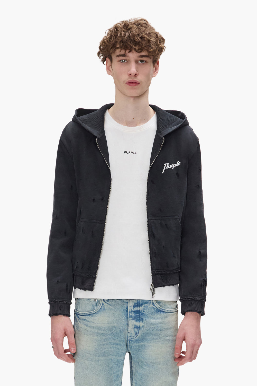 Script Zip Up Hoodie