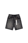 Black P059 Mono Embroidery shorts with Lurex thread detail and raw cut off hem