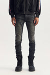 Black Coated Denim Stretch Skinny with Low Rise, available in sizes 28-40.