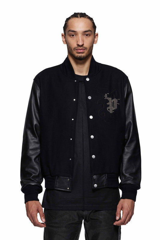 Studded Gothic P Bomber Jacket