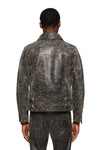 Wordmark Leather Zip Up Jacket