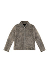 Wordmark Leather Zip Up Jacket