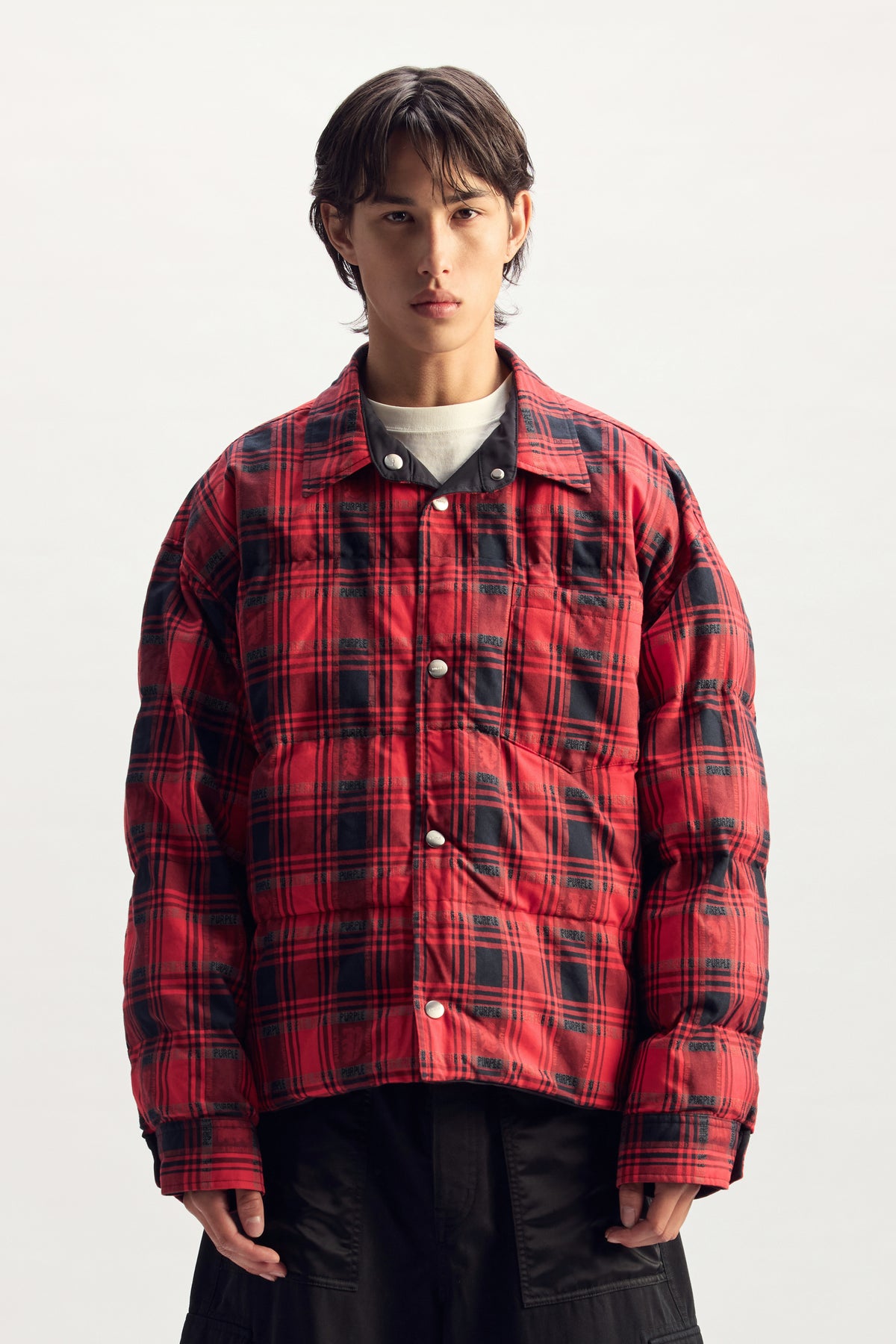 Plaid Script Reversible Jacket