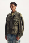 Reflective Wordmark Field Jacket, relaxed fit, cotton twill, vintage wash, multi patch pockets.