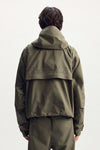 Tech Anorak Jacket in green, relaxed fit, water-repellent polyester, with zipper hand pocket.