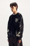 Inked Gothic P Sweater in black, oversized fit with jacquard and embroidery details