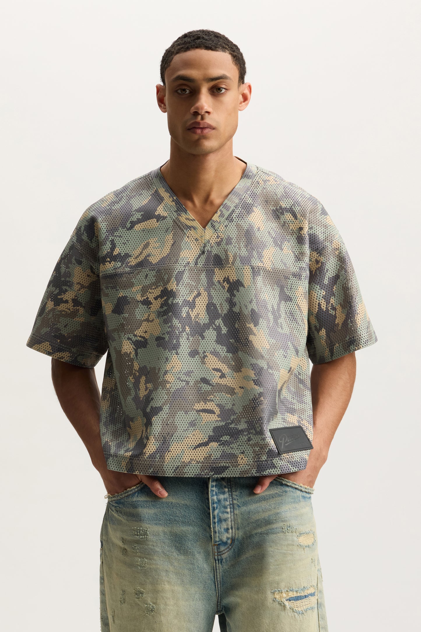 Painted Camo Leather Tee