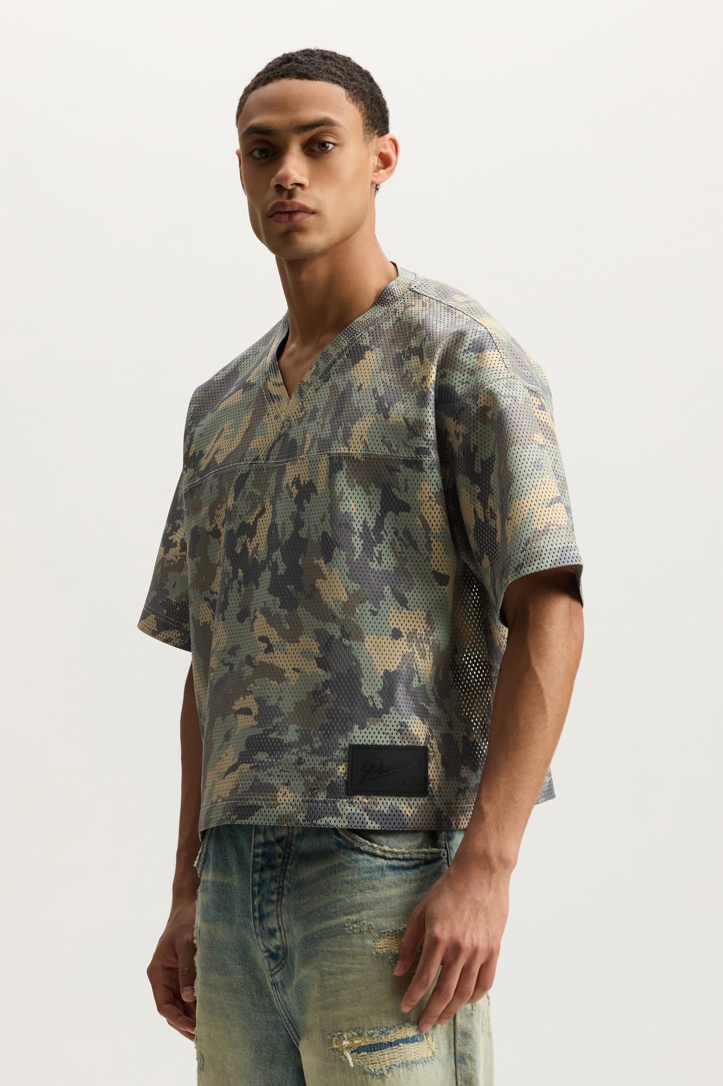 Painted Camo Leather Tee