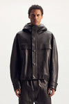 Leather Tech Anorak Jacket in size XS, made from 100% lambskin with a relaxed fit.
