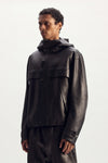 Leather Tech Anorak Jacket in lambskin with relaxed fit and perforation details.