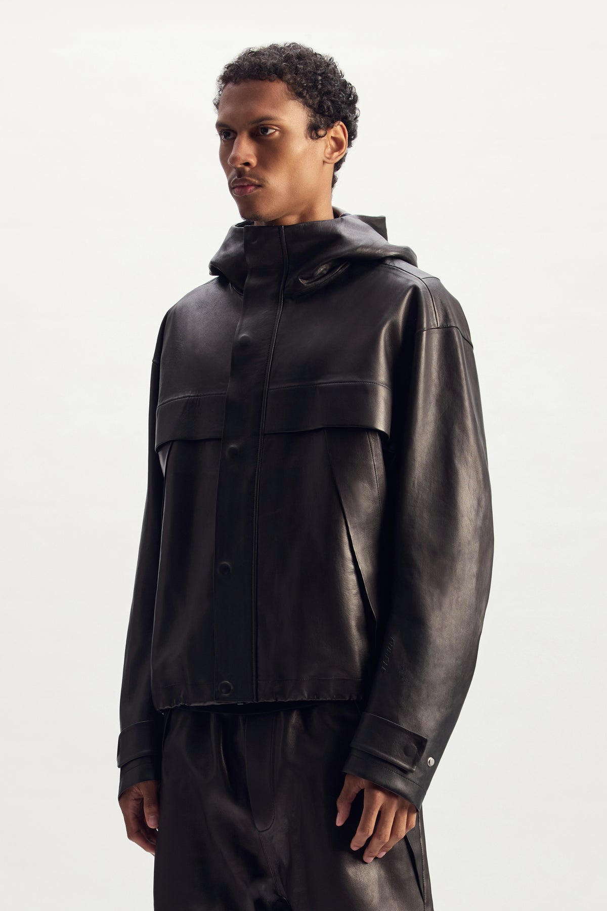 Leather Tech Anorak Jacket