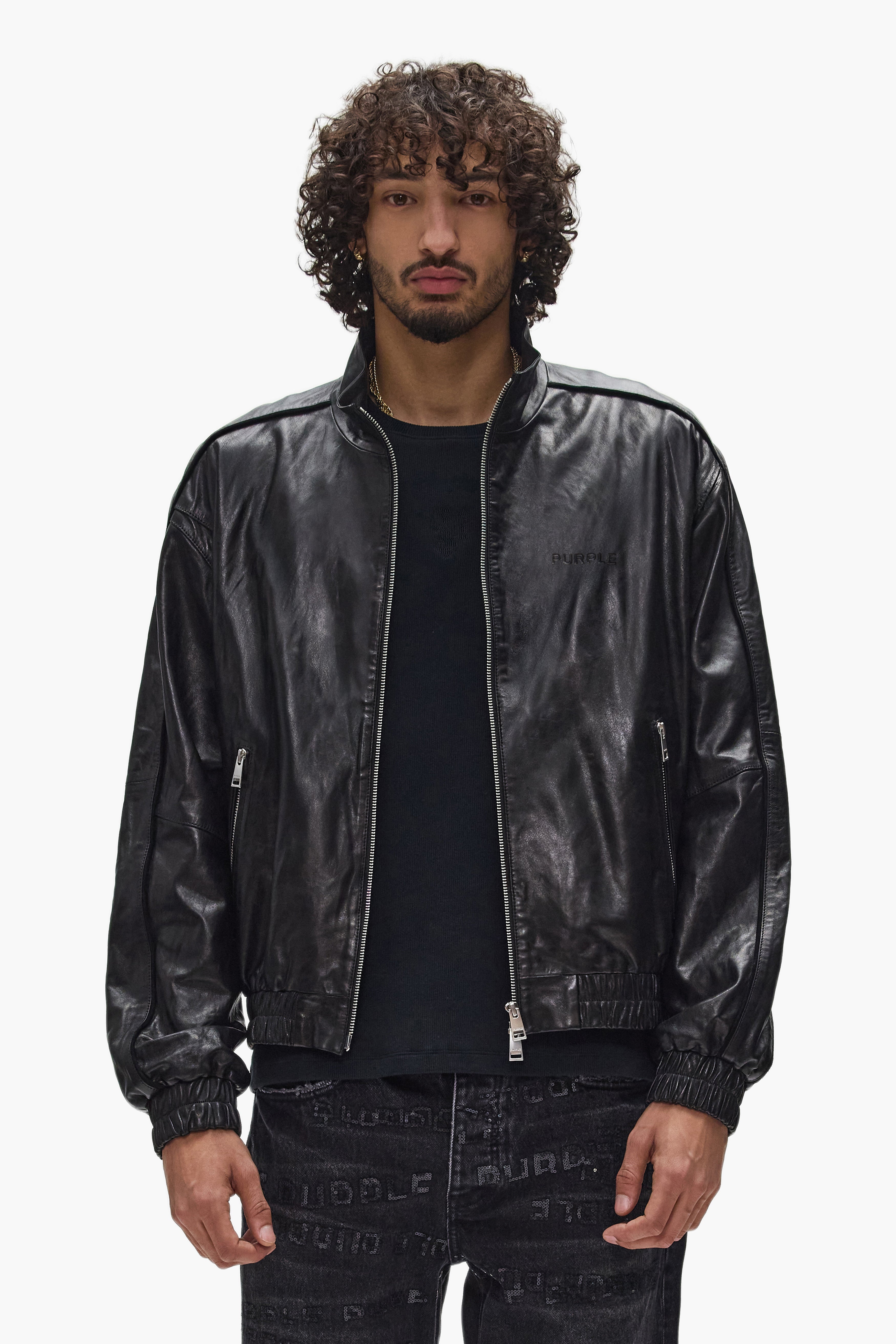 Leather Track Jacket – PURPLE BRAND