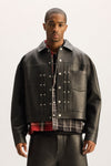 Leather Bonded Trucker Jacket