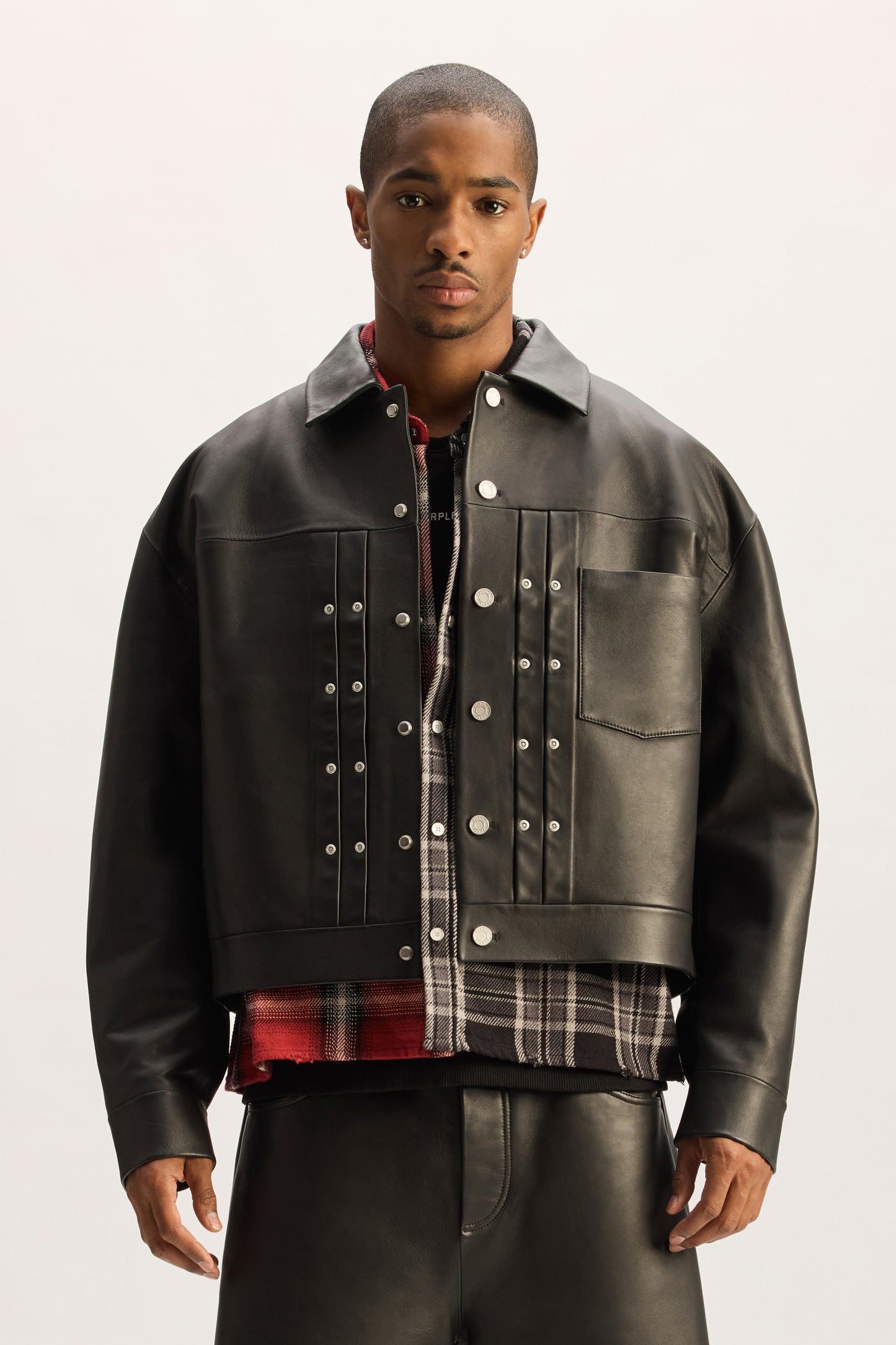 Leather Bonded Trucker Jacket