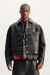 Leather Bonded Trucker Jacket