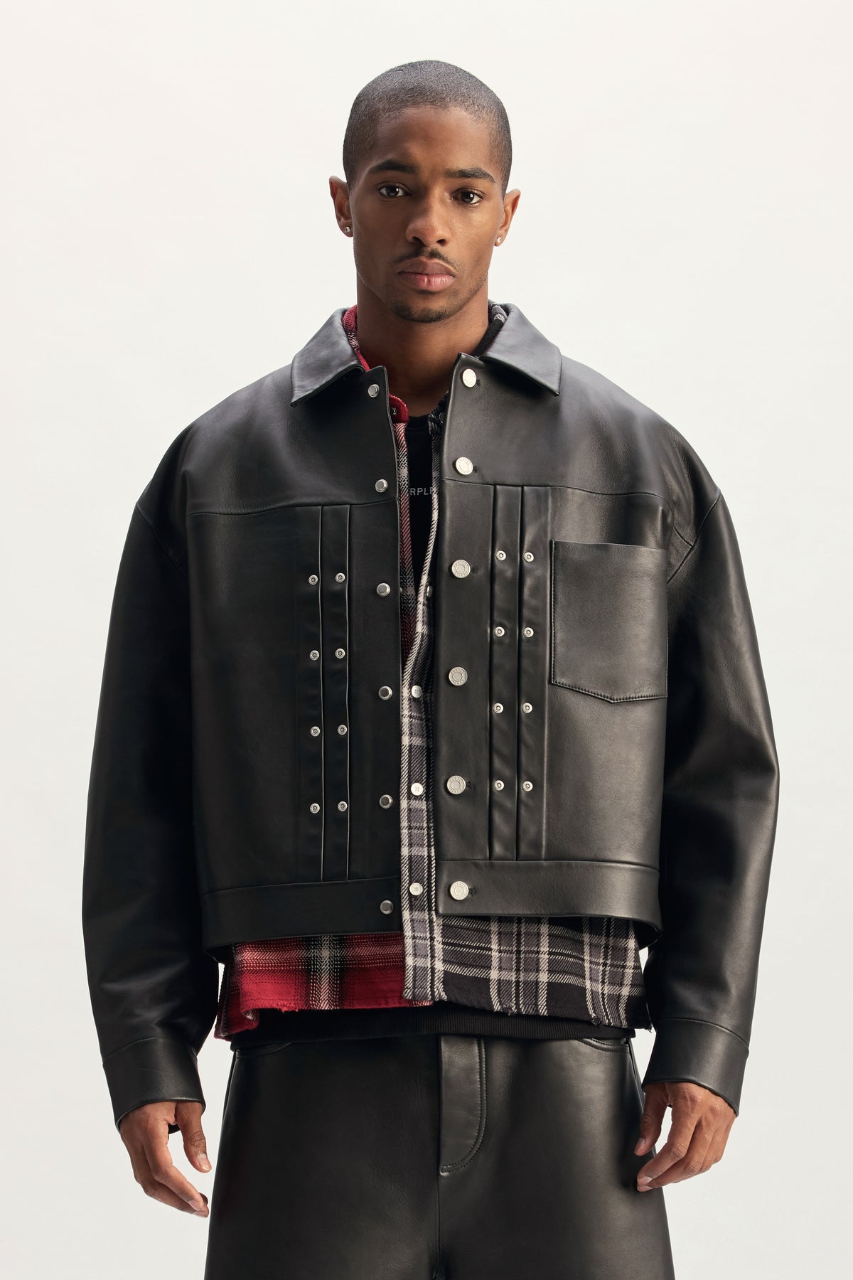 Leather Bonded Trucker Jacket