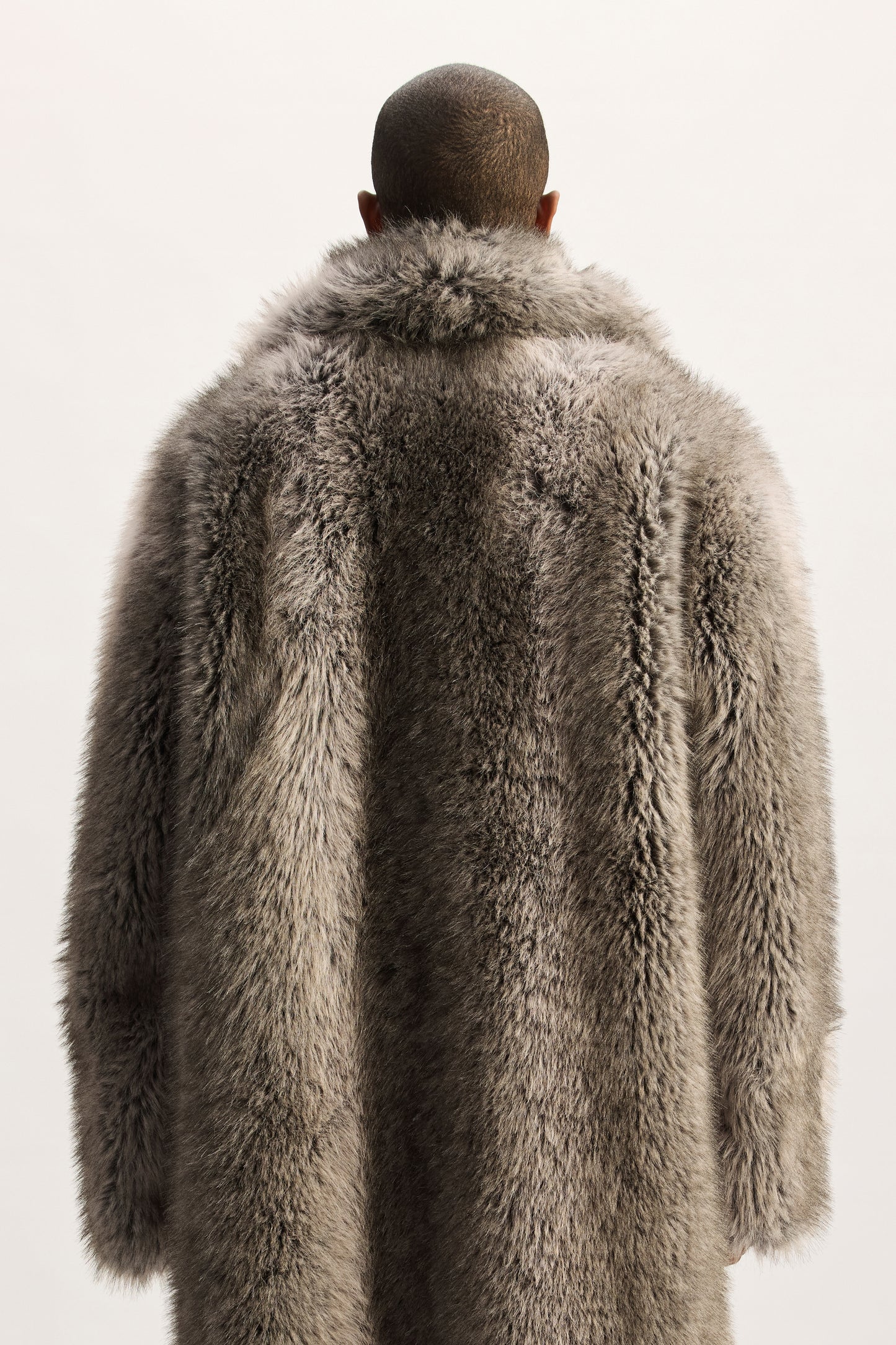 Faux Fur Shawl Collar Coat
