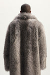 Faux Fur Shawl Collar Coat