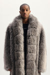 Faux Fur Shawl Collar Coat