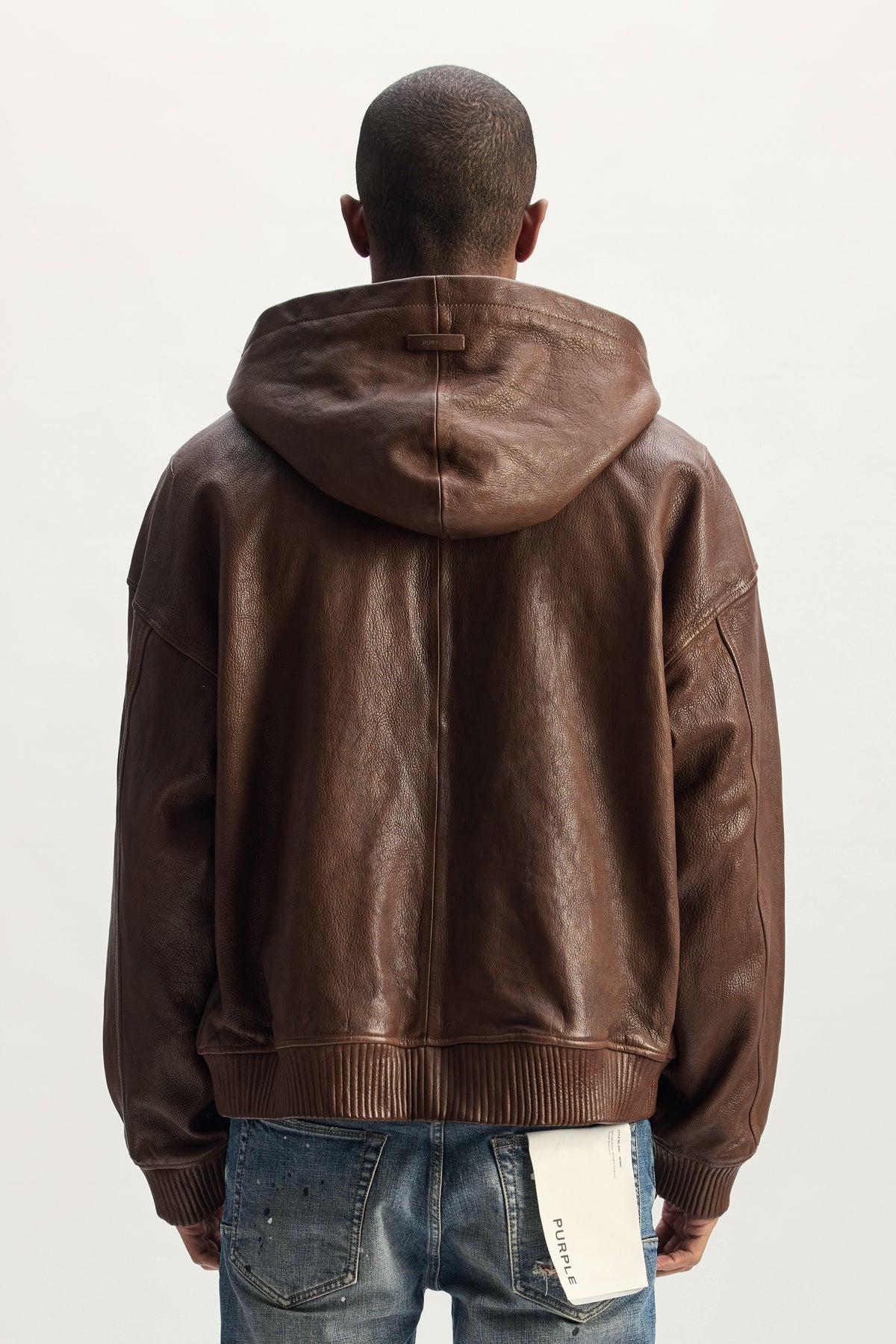 Washed Leather Hoodie