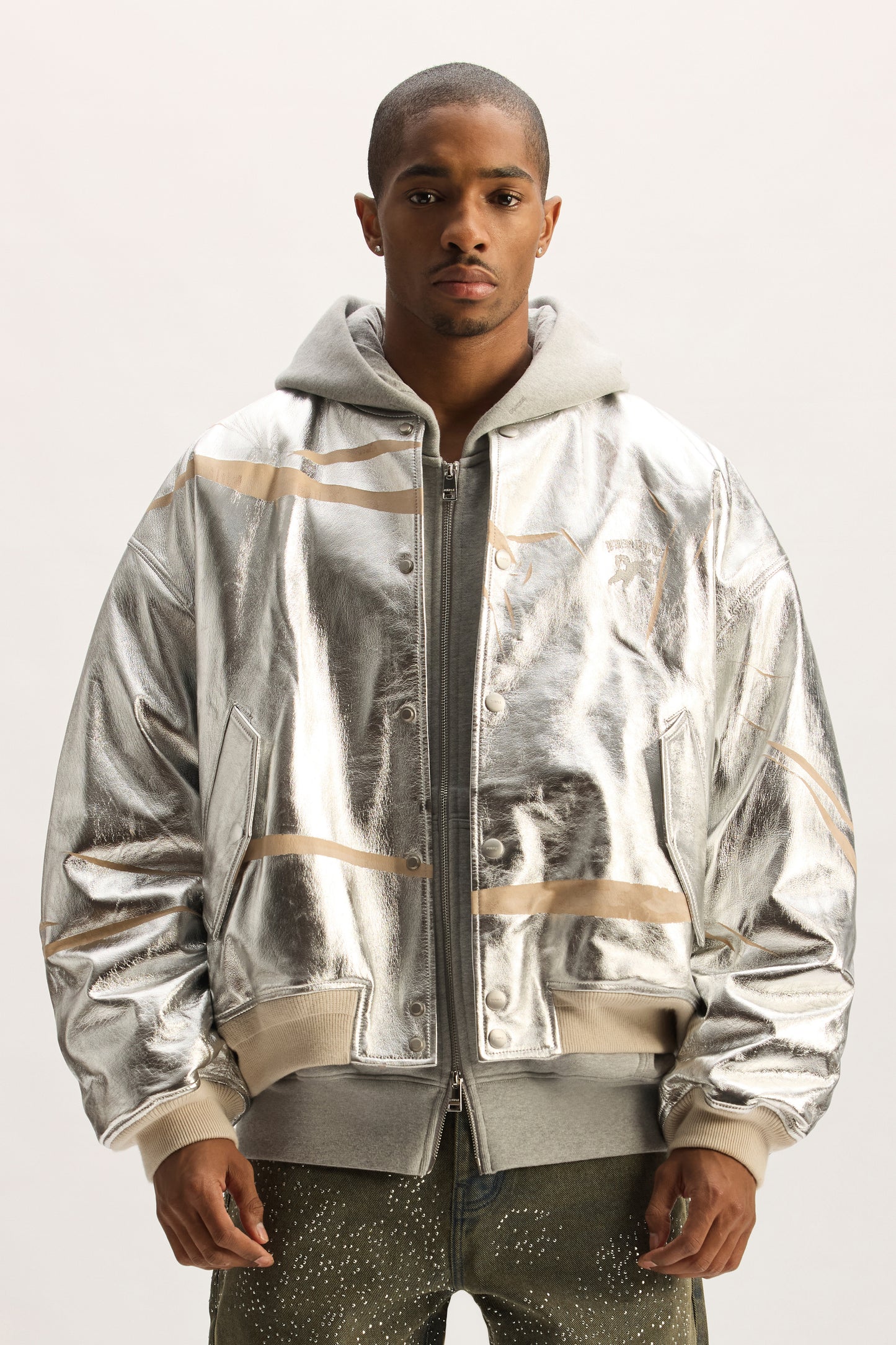 Leather Ovs Bomber Jacket
