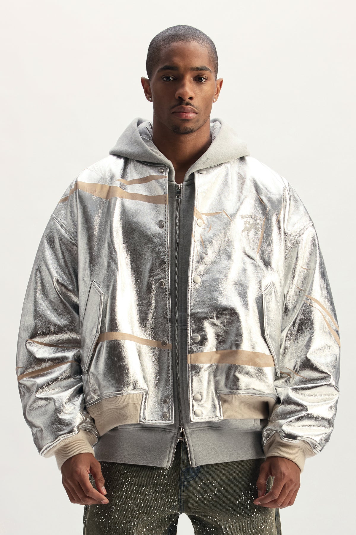 Leather Ovs Bomber Jacket
