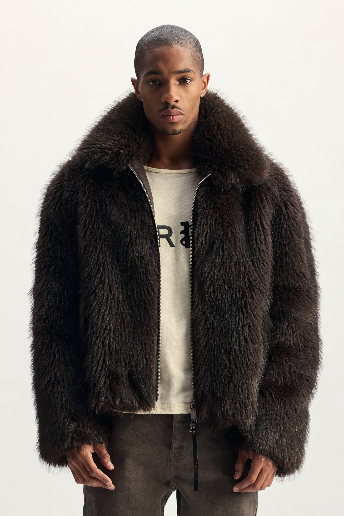 Faux Fur Shawl Jacket