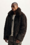 Faux Fur Shawl Jacket