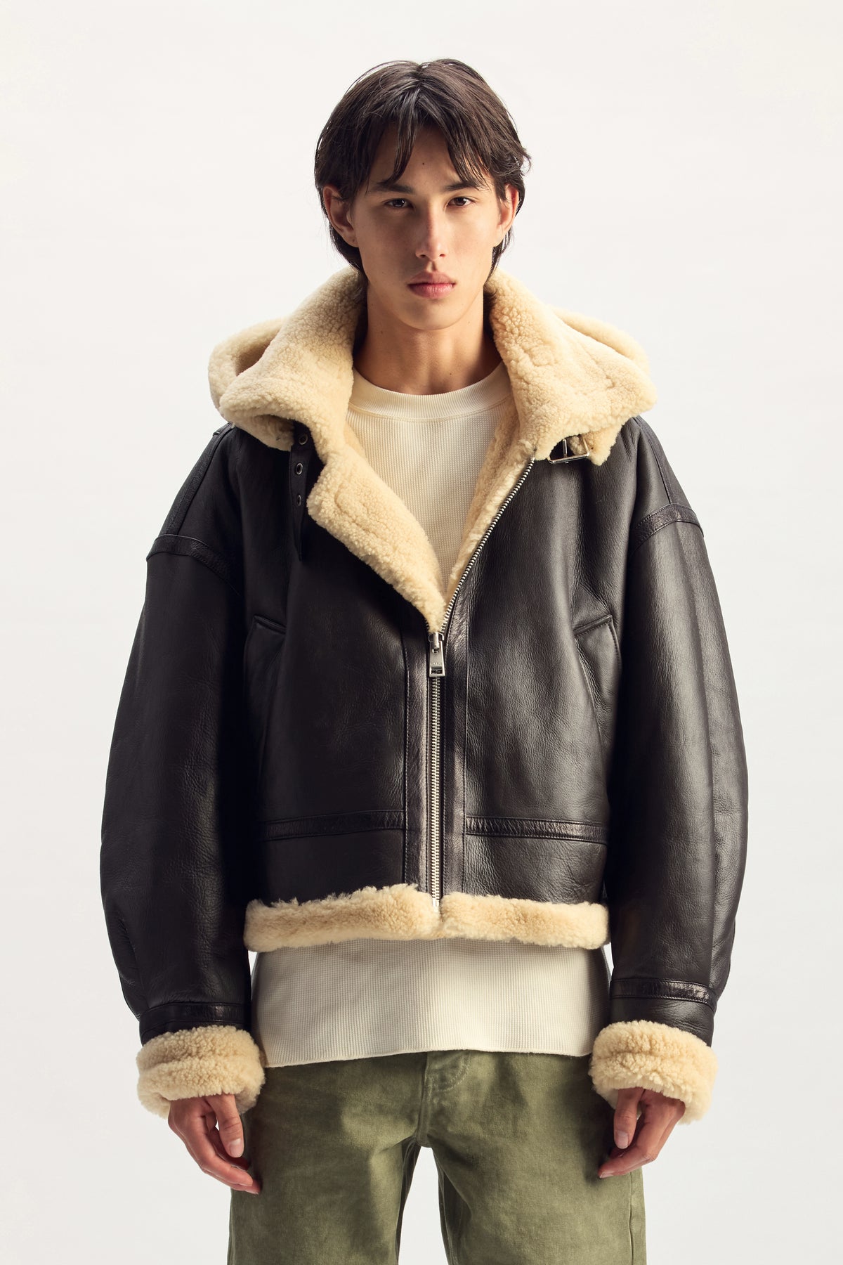 Foil Wordmark Shearling Jacket