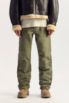 P051 Overdye Carpenter denim in unique wash with mid rise and relaxed fit.