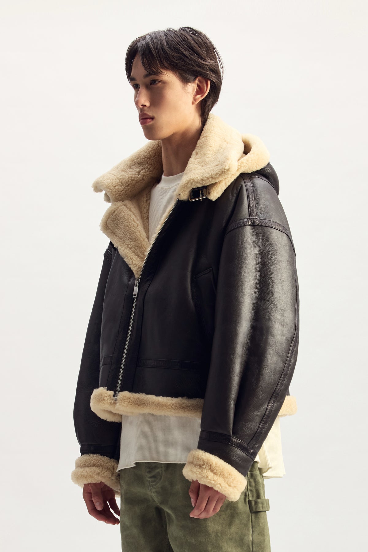 Foil Wordmark Shearling Jacket
