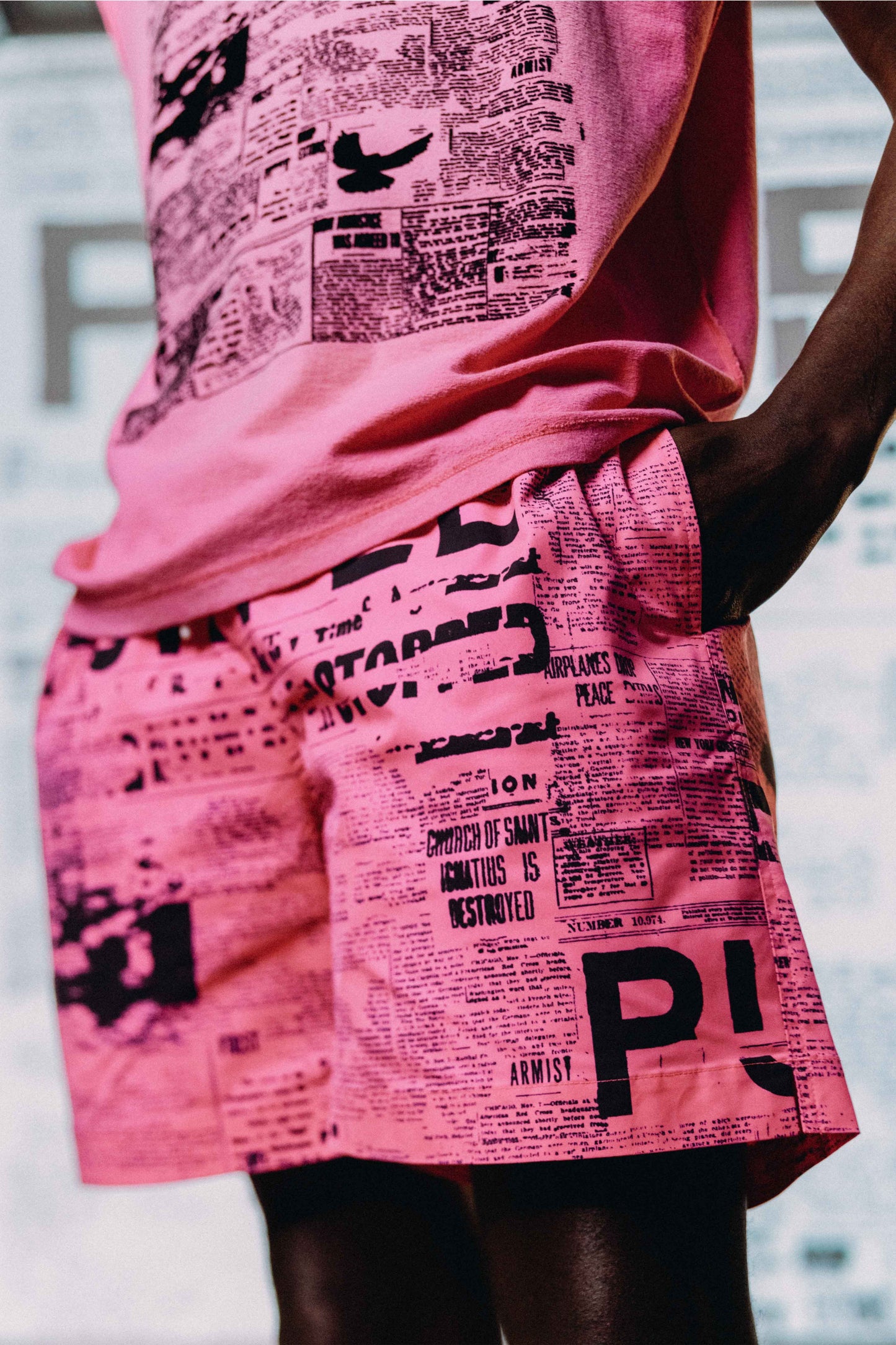 Newsprint All Around Shorts
