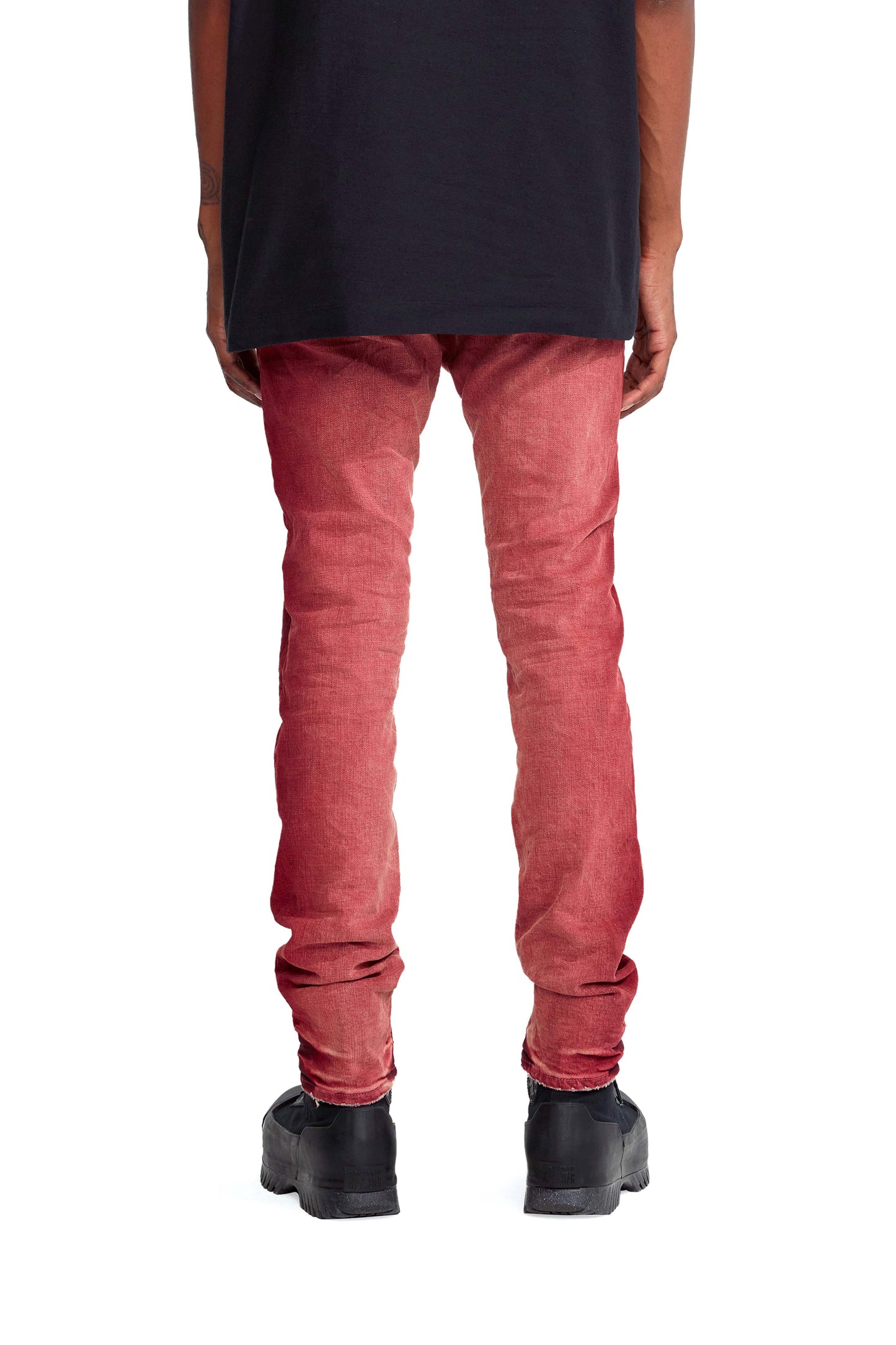 P001 LOW RISE SKINNY JEAN - Faded Aura Orange With Side Stripe