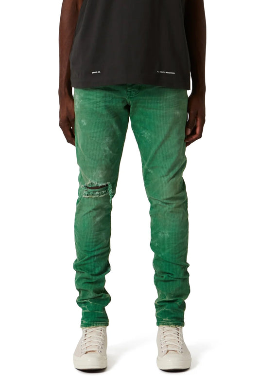 P001 LOW RISE SKINNY JEAN - Hickory Green Overspray