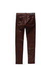 P001 LOW RISE SKINNY PANT - Stretch Leather Vintage Brown