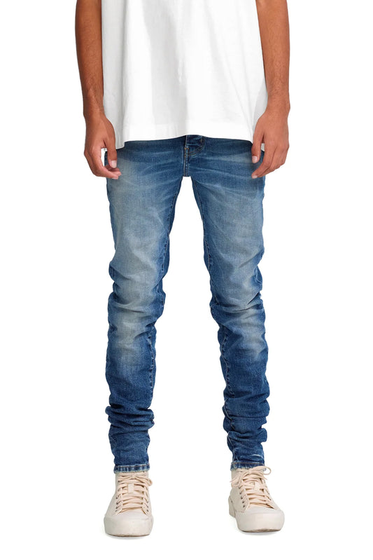 P001 LOW RISE SKINNY JEAN - Mid Indigo Three Year