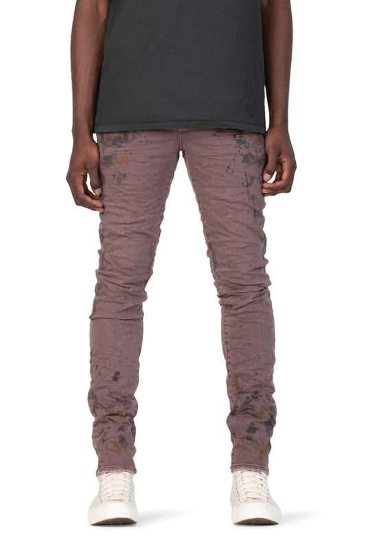 P001 LOW RISE SKINNY JEAN - Overdyed Sepia Paint