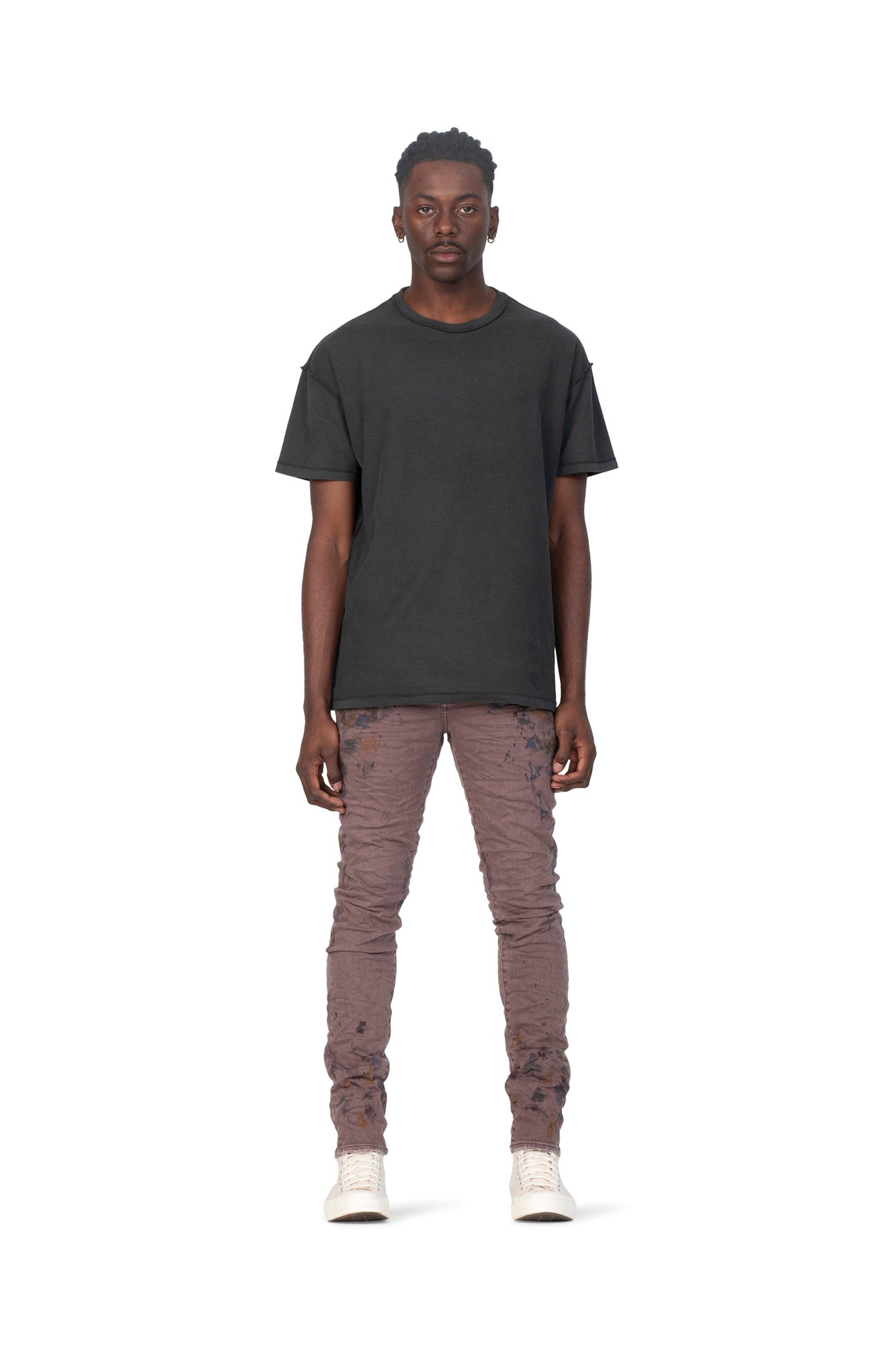 P001 LOW RISE SKINNY JEAN - Overdyed Sepia Paint