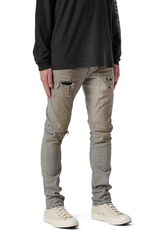 P001 LOW RISE SKINNY JEAN - Exclusive Reverse Grey Dirty Repair