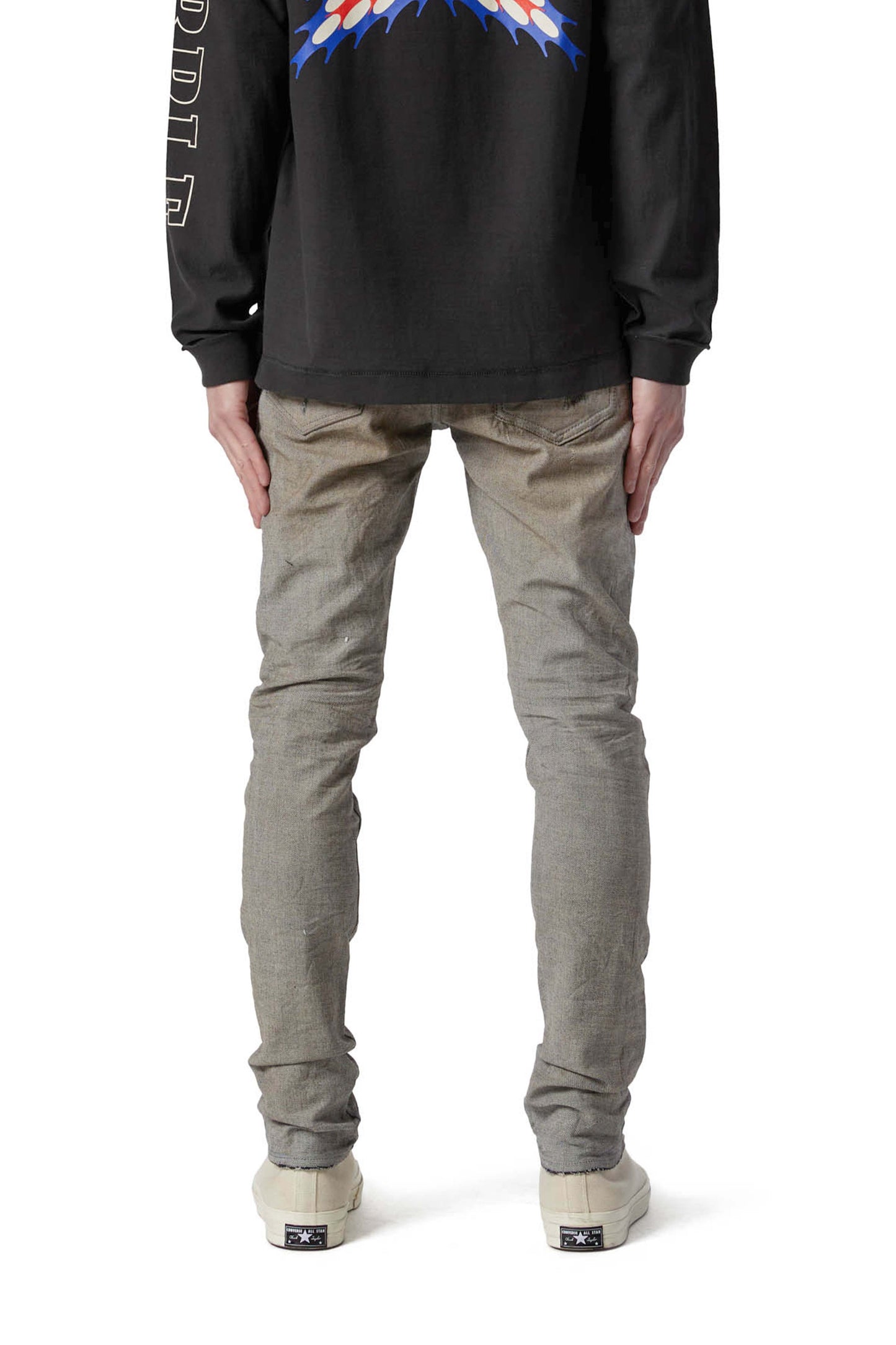 P001 LOW RISE SKINNY JEAN - Exclusive Reverse Grey Dirty Repair