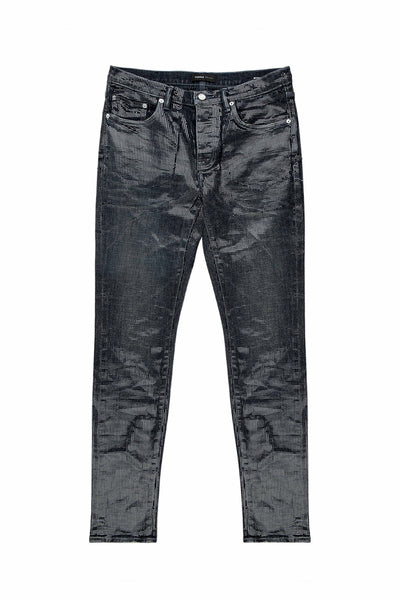 purplebrand P001 Leathered スキニージーンズ Metro Fusion - Purple Brand P001 Leathered Black Jean