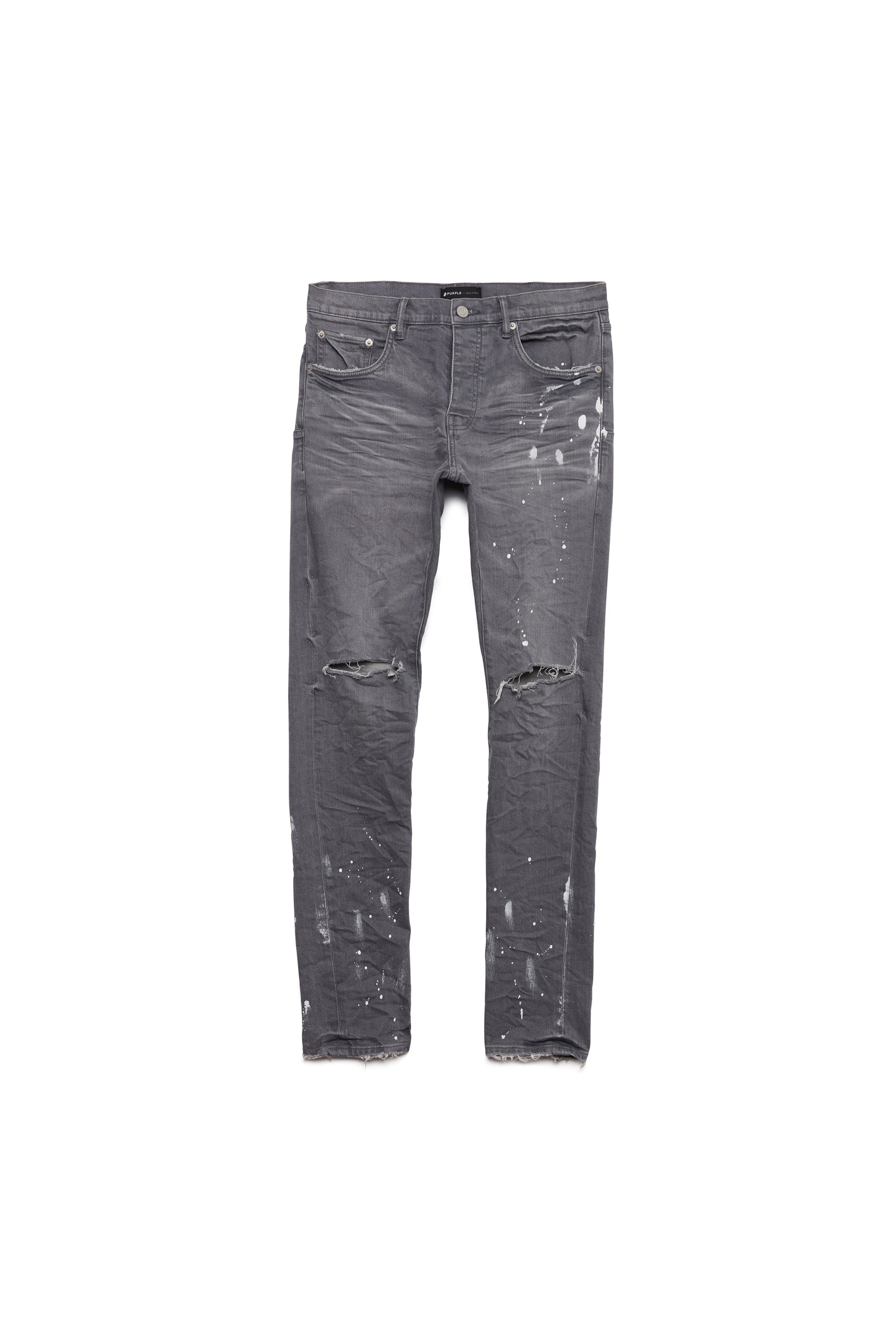 P001 Worn Grey Knee Slit – PURPLE BRAND