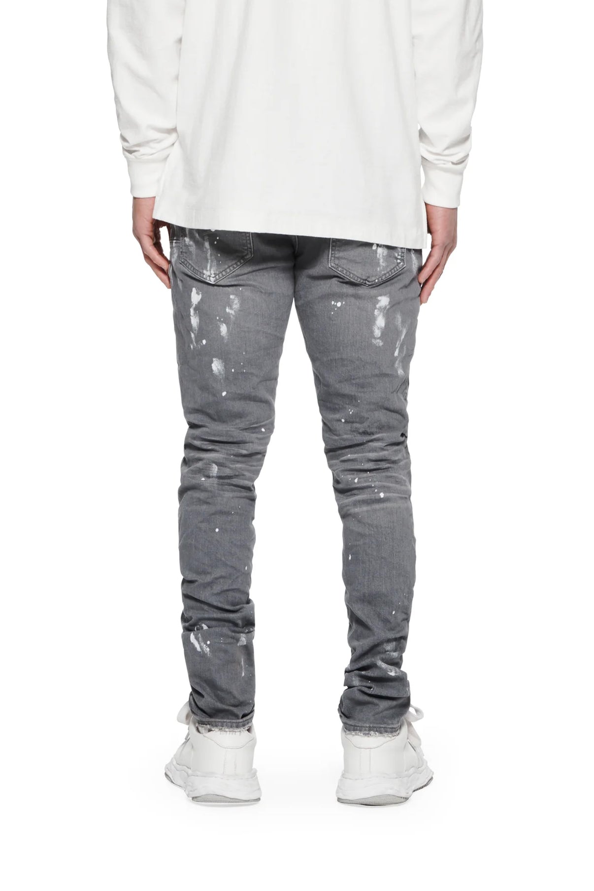 P001 Worn Grey Knee Slit