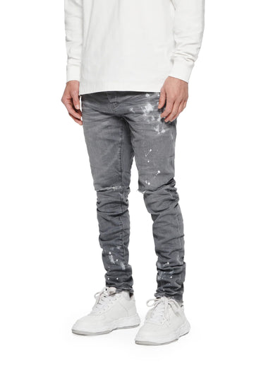 P001 Worn Grey Knee Slit