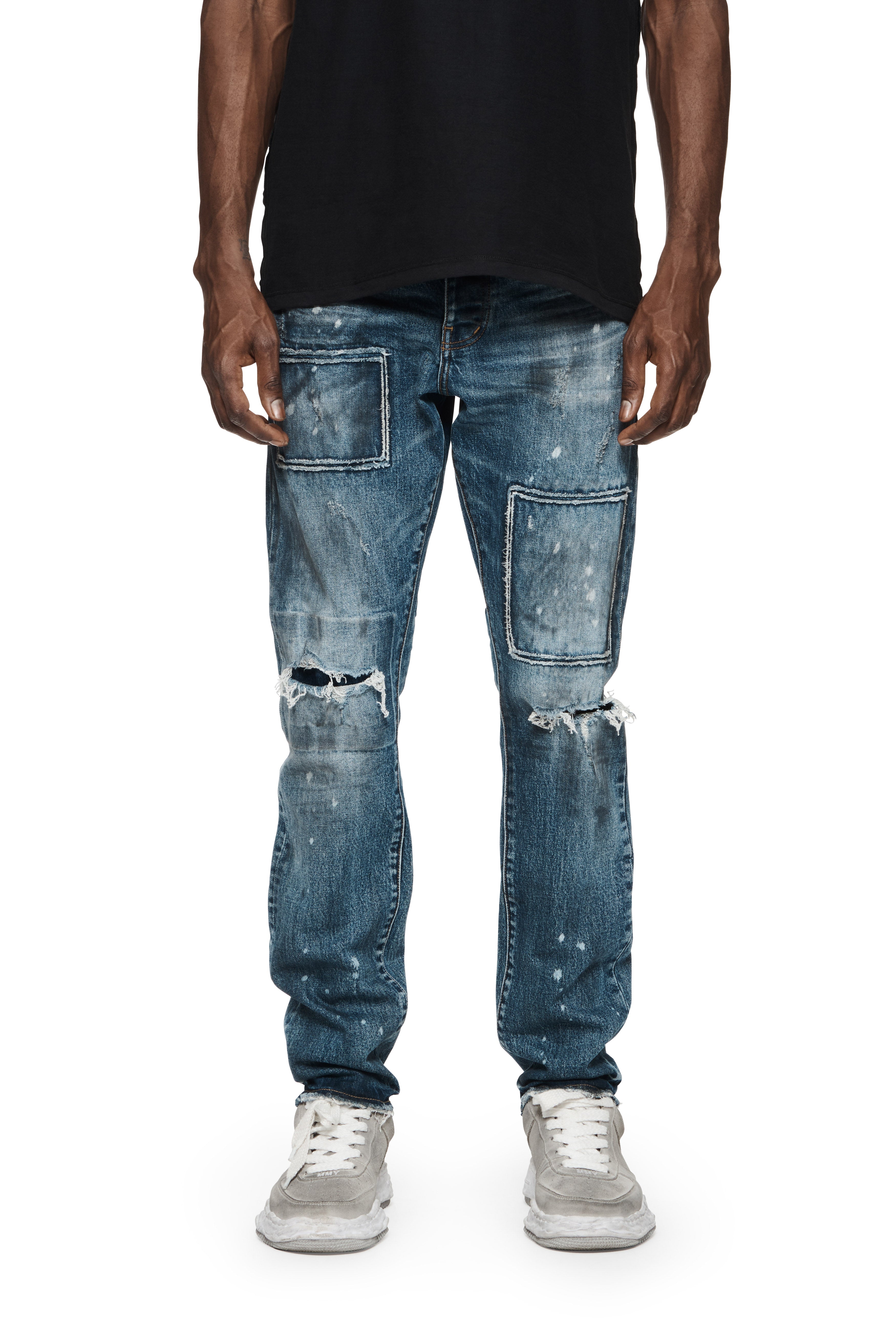 P005 STRAIGHT SLIM JEAN - Vintage Dirty Patch – PURPLE BRAND
